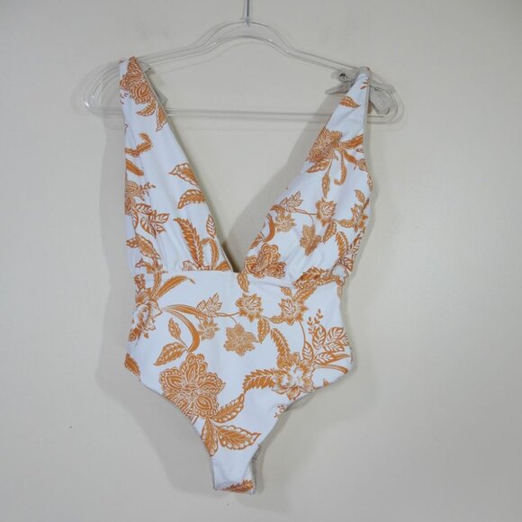 Maaji Nacar Plunge One Piece SWIMSUIT Size 2XL Reversible Gold Metallic - Picture 8 of 13